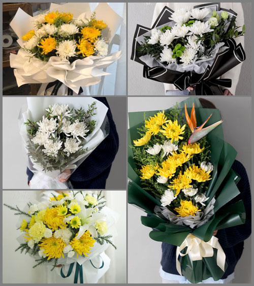 山东莱芜莱城区苗山镇东张家庄村白事花束代送